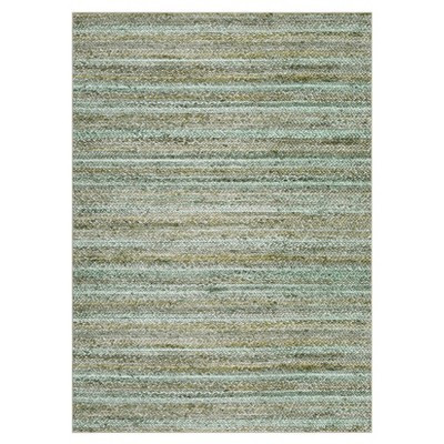 9' x 12' Washable Modern Living Room Bedroom Rugs with Stripped Lines, Soft Low Pile Foldable Thin Mat for Dining Room Home Office, Green Taupe | Target