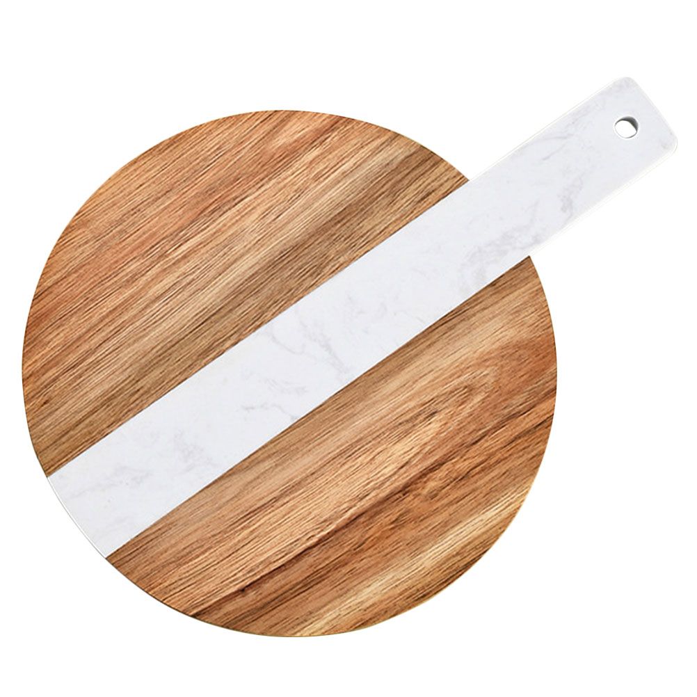 NUOLUX Cutting Board Marble Natural Wood Board Steak Fruits Serving Board with Handle Bread Displ... | Walmart (US)