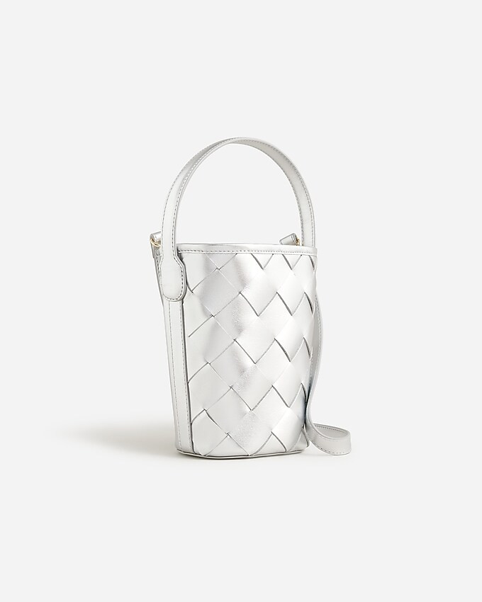 Berkeley woven bucket bag in metallic leather | J. Crew US