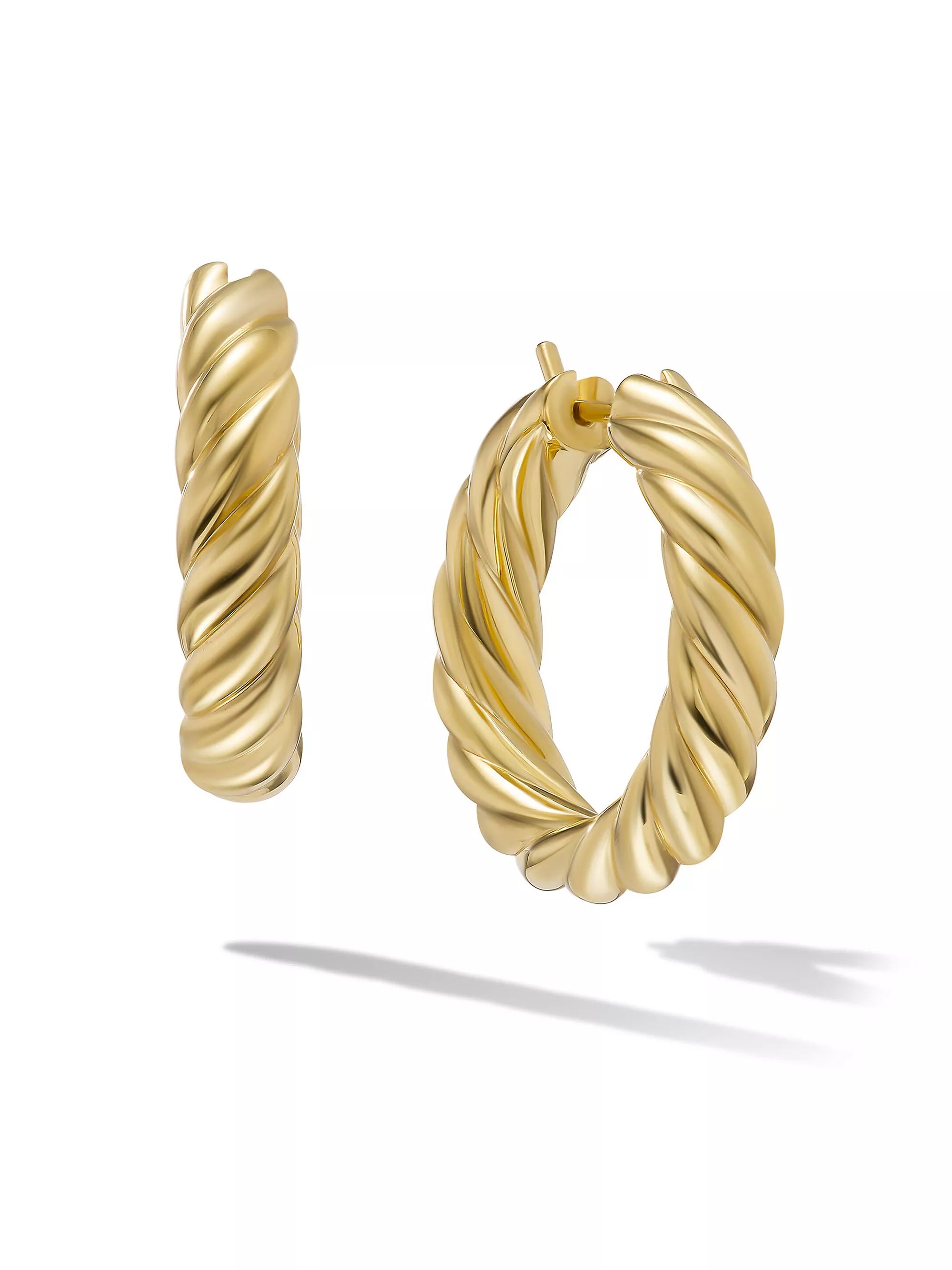 Sculpted Cable Hoops Earrings in 18K Yellow Gold | Saks Fifth Avenue