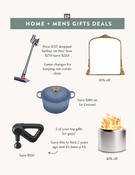 A few of the best home goods deals + men’s gift ideas on sale 

•Dyson cordless vacuum 
•Anthropologie Primrose mirror
•Le Creuset Dutch oven
•Theragun massage gun
•Solostove fire pit 

#LTKhome #LTKCyberweek #LTKHoliday