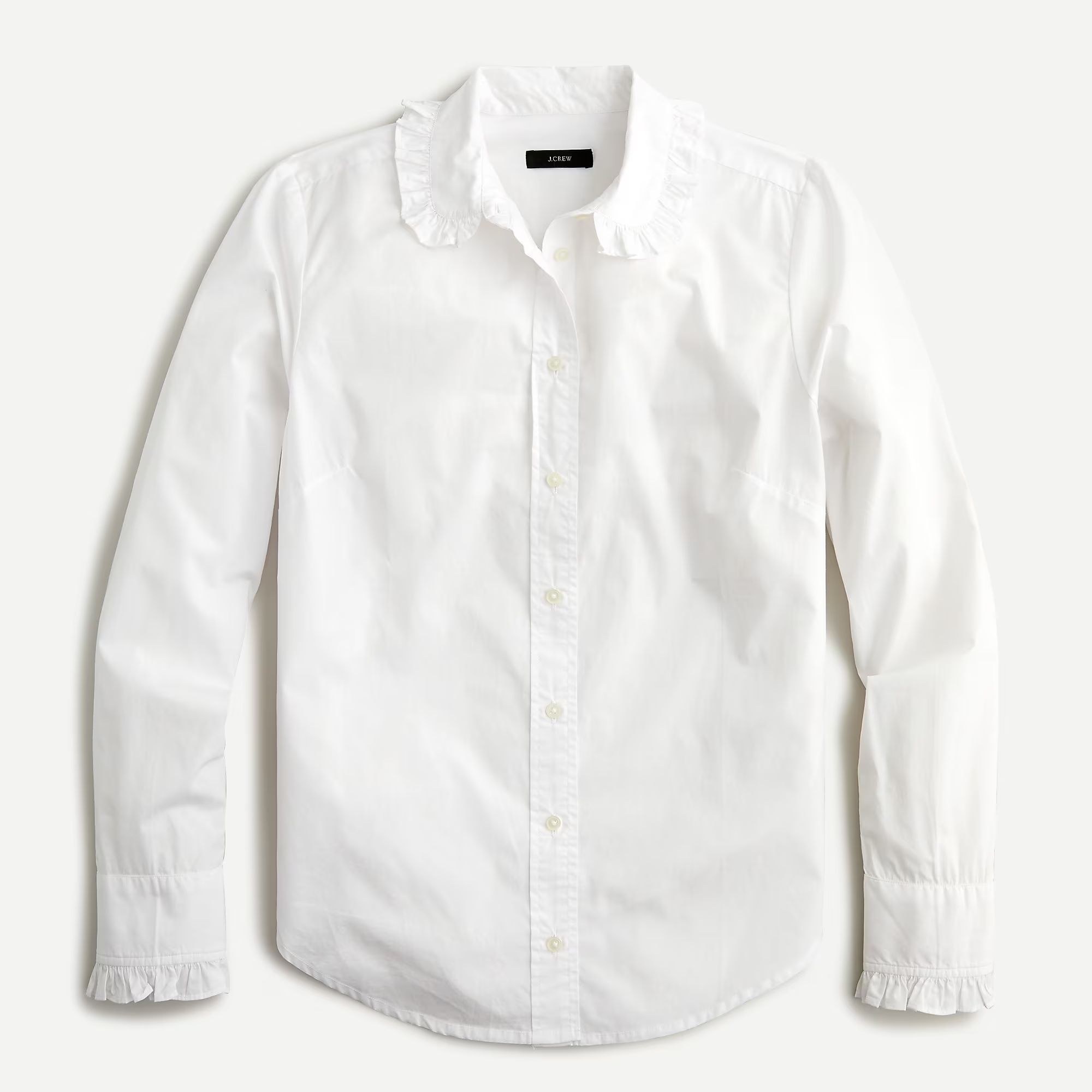 Ruffle-collar cotton poplin shirt | J.Crew US