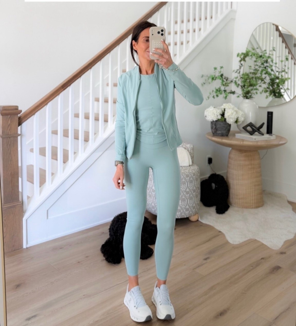 This set is so good, the color is stunning and the fit is super flattering and supportive. It hugs in all the right places while still feeling comfortable enough to wear all day. Perfect for workouts, errands, or throwing on a jacket and heading out.

matching active set, spanx activewear, flattering workout set, supportive leggings, athleisure outfit, gym outfit idea, everyday activewear, monochrome set, elevated athleisure, annabrstyle

#LTKActive #LTKSeasonal #LTKOver40
