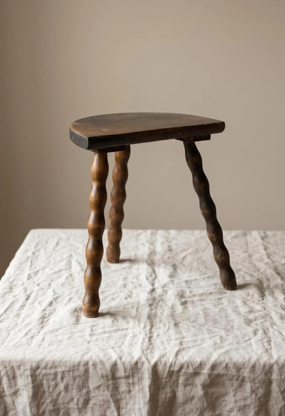 Vintage Wooden Milking Stool with Turned Legs | Rustic Farmhouse Stool | Primitive Wood Side Tabl... | Etsy (Global)