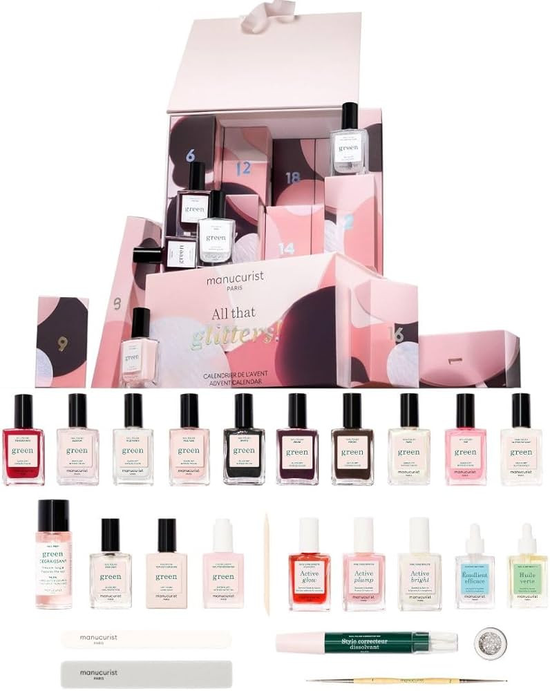 Manucurist Green & Active Advent Calendar 2025-24 Full Size Products : Green Nail Polish Colors, ... | Amazon (US)