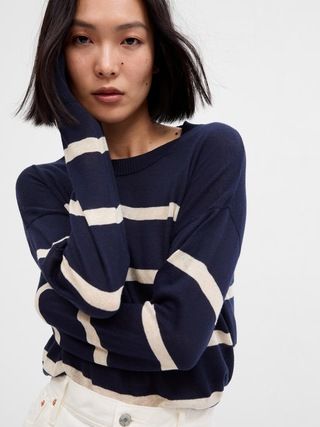Stripe Linen-Blend Sweater | Gap Factory