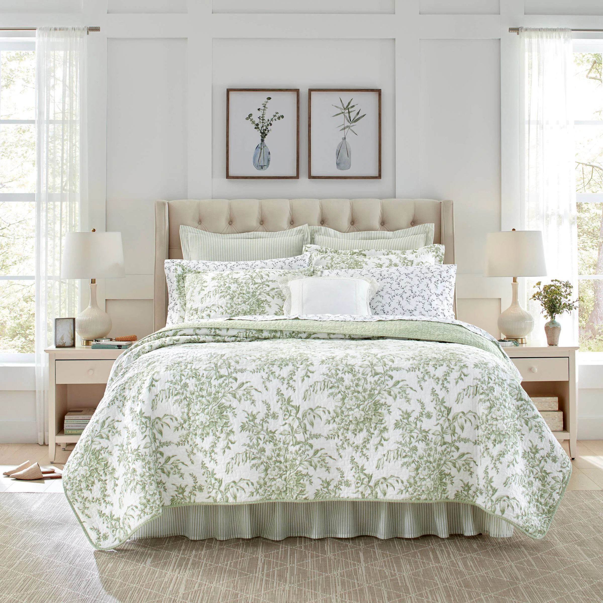 Laura Ashley Bedford Cotton Reversible Quilt Set | Wayfair North America