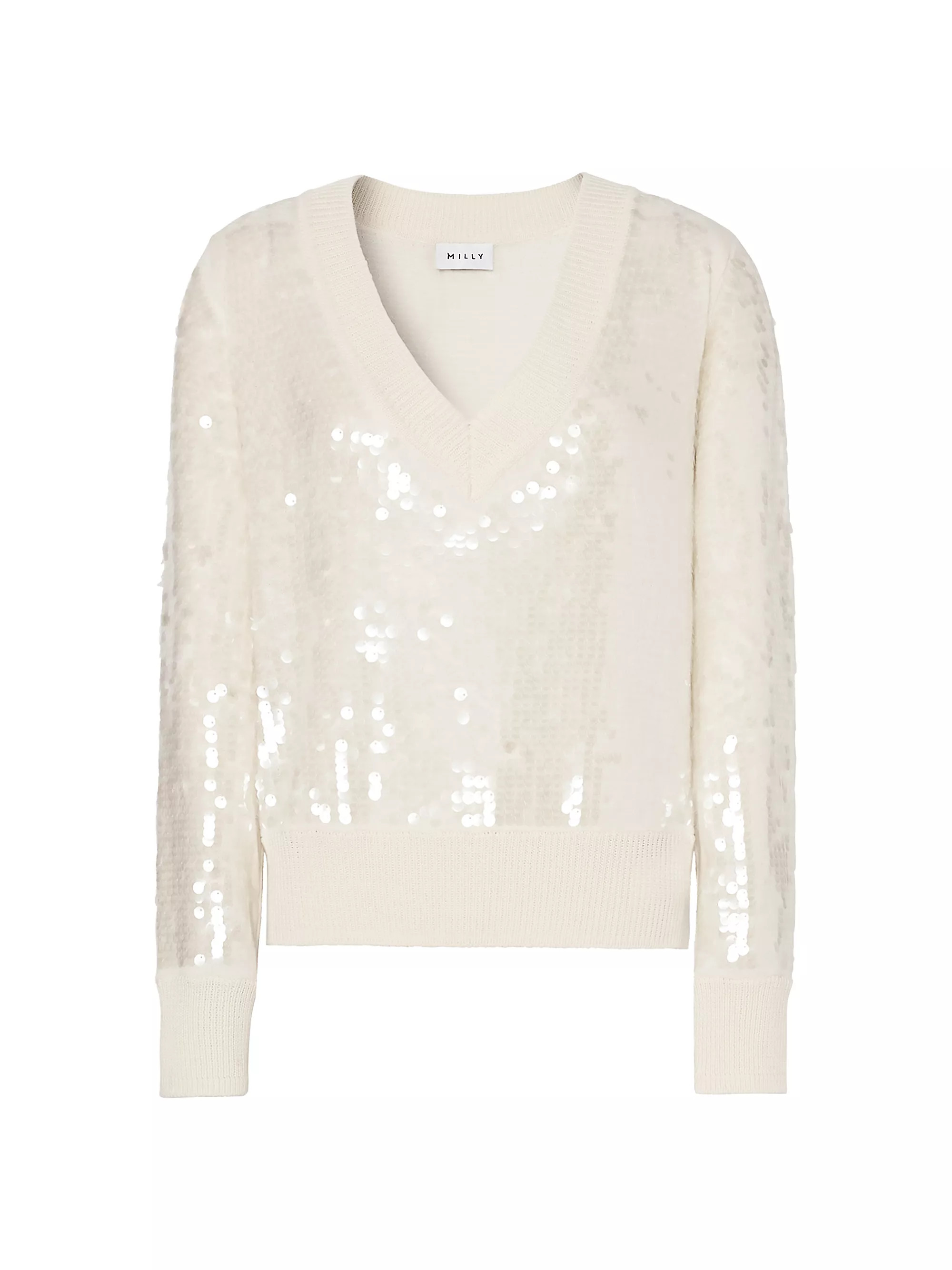 Ilaria Sequined V-Neck Sweater | Saks Fifth Avenue