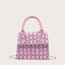 Girls Plaid Graphic Flap Satchel Bag | SHEIN