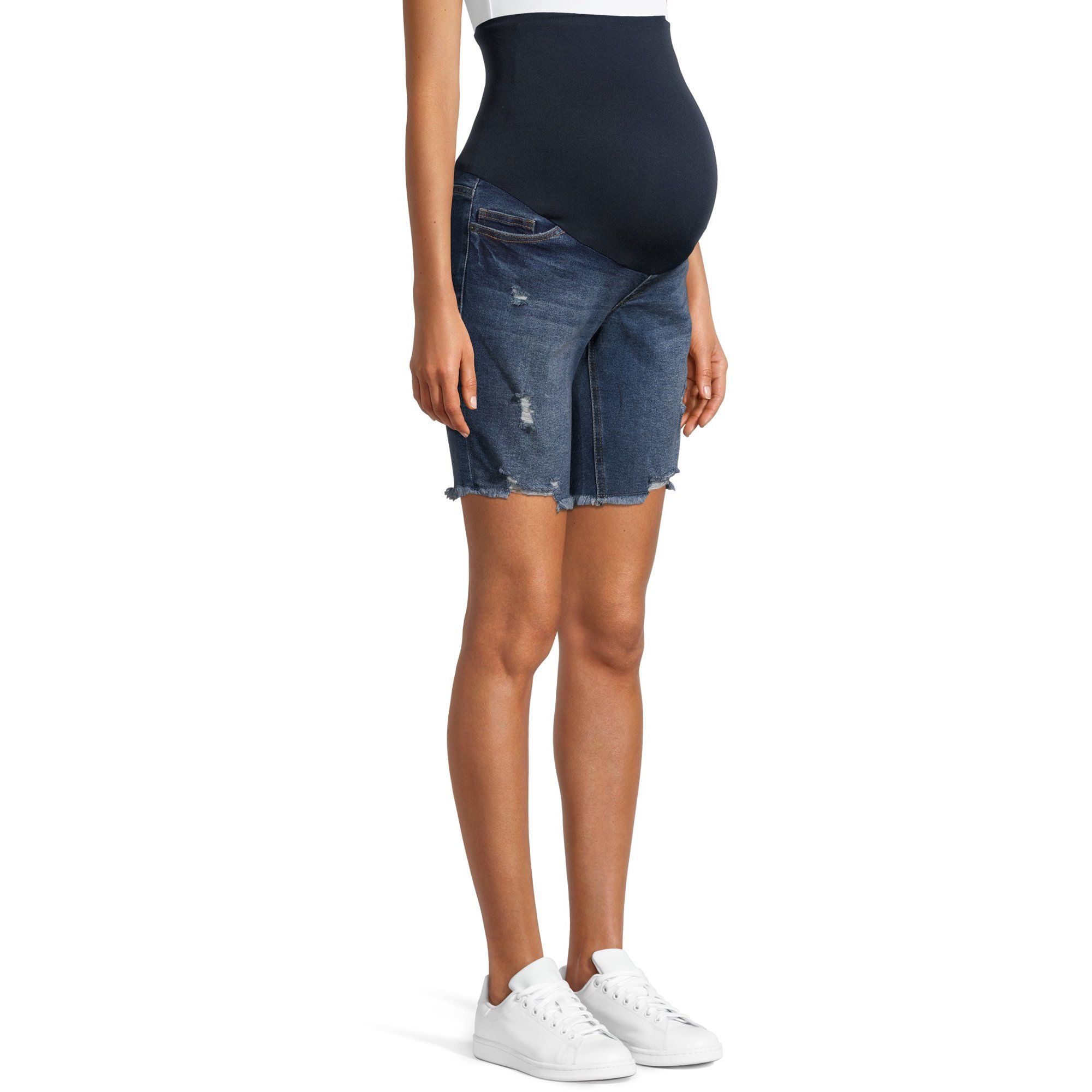 Maternity Time and Tru Bermuda Shorts with Full Panel | Walmart (US)