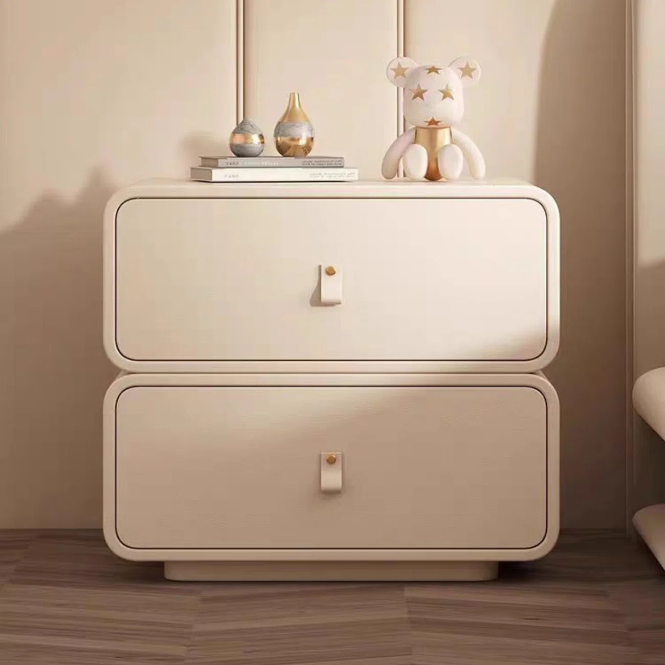 Latitude Run® Bosada 19.68-inch Italian light luxury solid wood bedside table, all wrapped in mi... | Wayfair North America