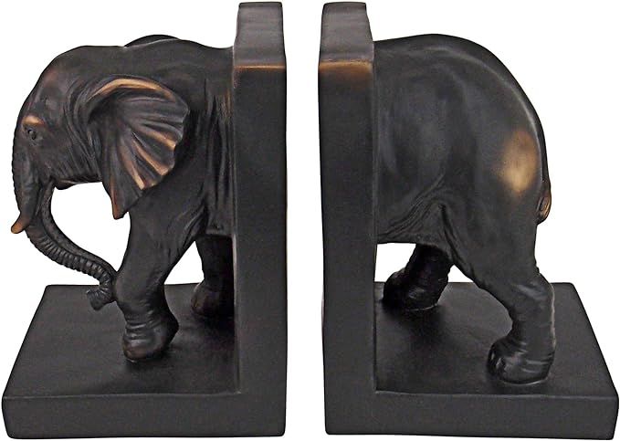 Design Toscano Elephant Bookends Statue, 7 Inch, Set of Two, Faux Bronze,QM2859800 | Amazon (US)