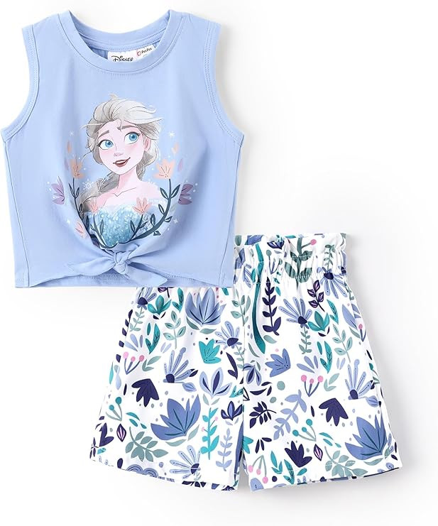 DISNEY Frozen Princess Minnie Stitch Girl Clothes Long Sleeve Knot Front Sweatshirt Flare Pants F... | Amazon (US)