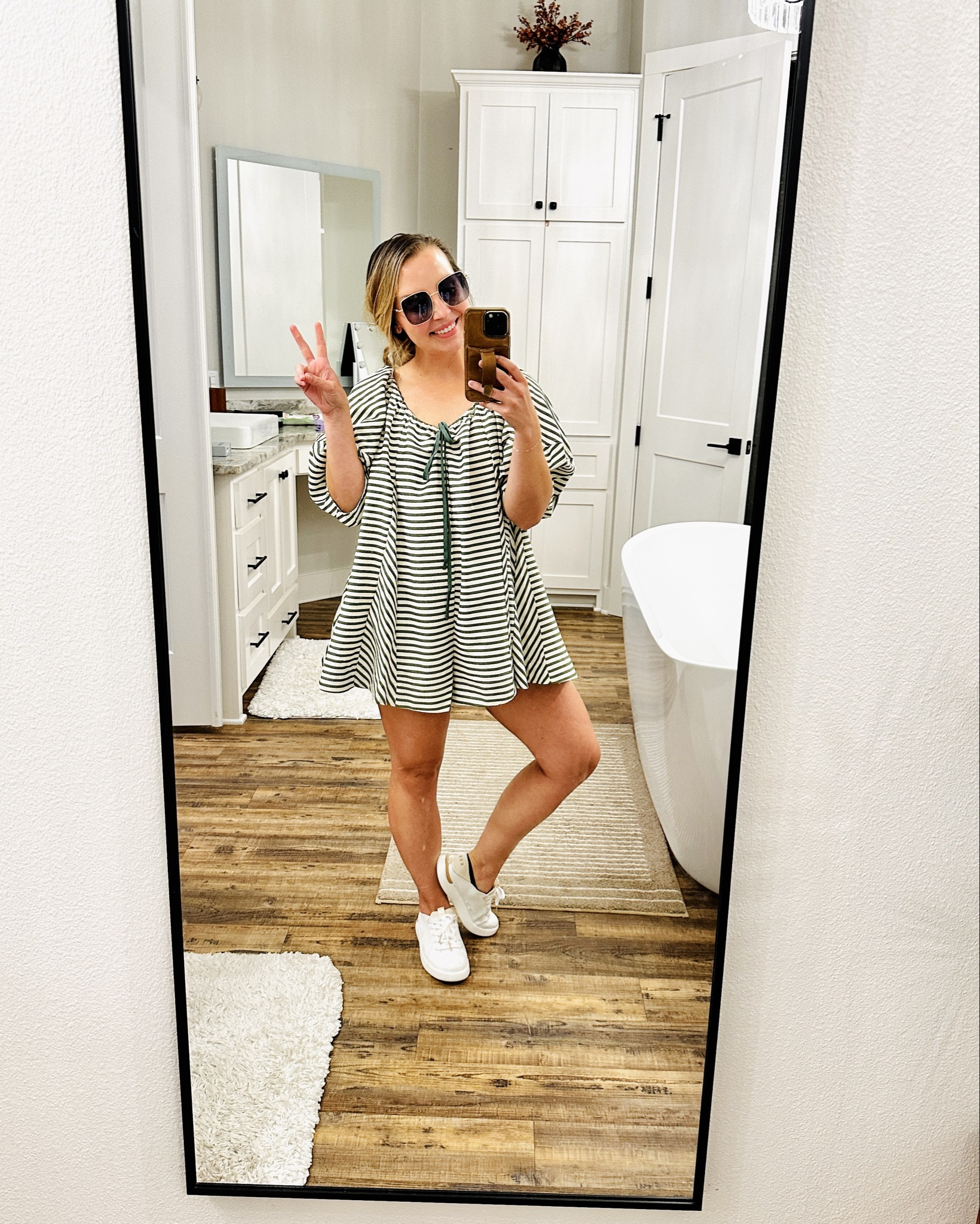 A romper you should add to your closet! 
@thesethreeboutique #fallstyle #momstyle #falloutfit #summervibes #fallvibes #LTKShoeCrush #LTKSeasonal 

I’m 5’3” 130lbs and typically a size 4-6 (small/Medium) ——> I’m wearing a size small. If in between sizes I recommend sizing down as this has some flow to it. Super cute and despite the flow, I still feel small and petite in this. 🫶🏼

Outfit Link: https://thesethreeboutique.com/products/monica-romper-green-stripe?_pos=1&_sid=c363a6468&_ss=r

#LTKPetite #LTKStyleTip #LTKMidsize