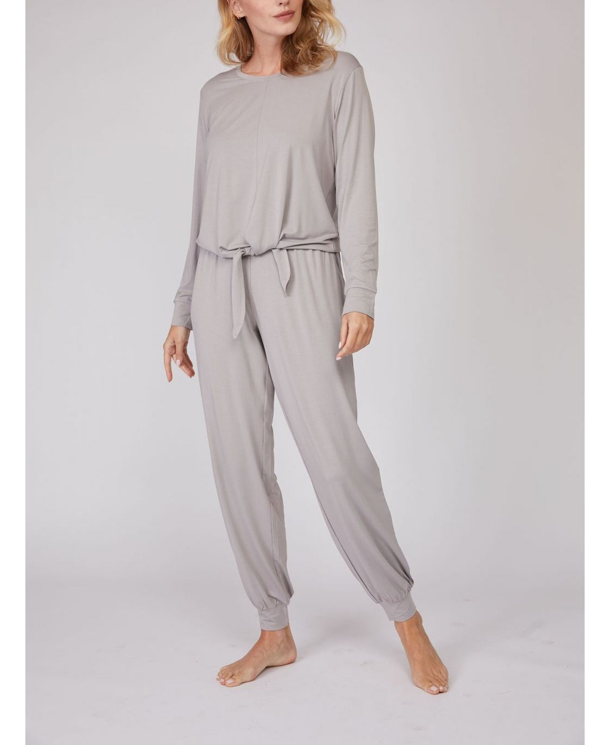 Pure Fiber Women's 2pc Loungewear Jogger Set - Gray | Macy's