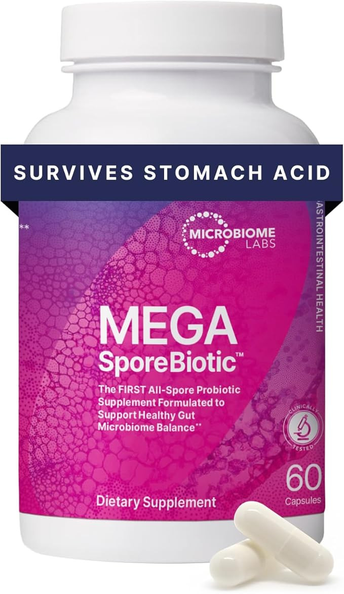 Microbiome Labs MegaSporeBiotic Probiotics for Women & Men - Spore-Based Probiotic for Gut Health... | Amazon (US)