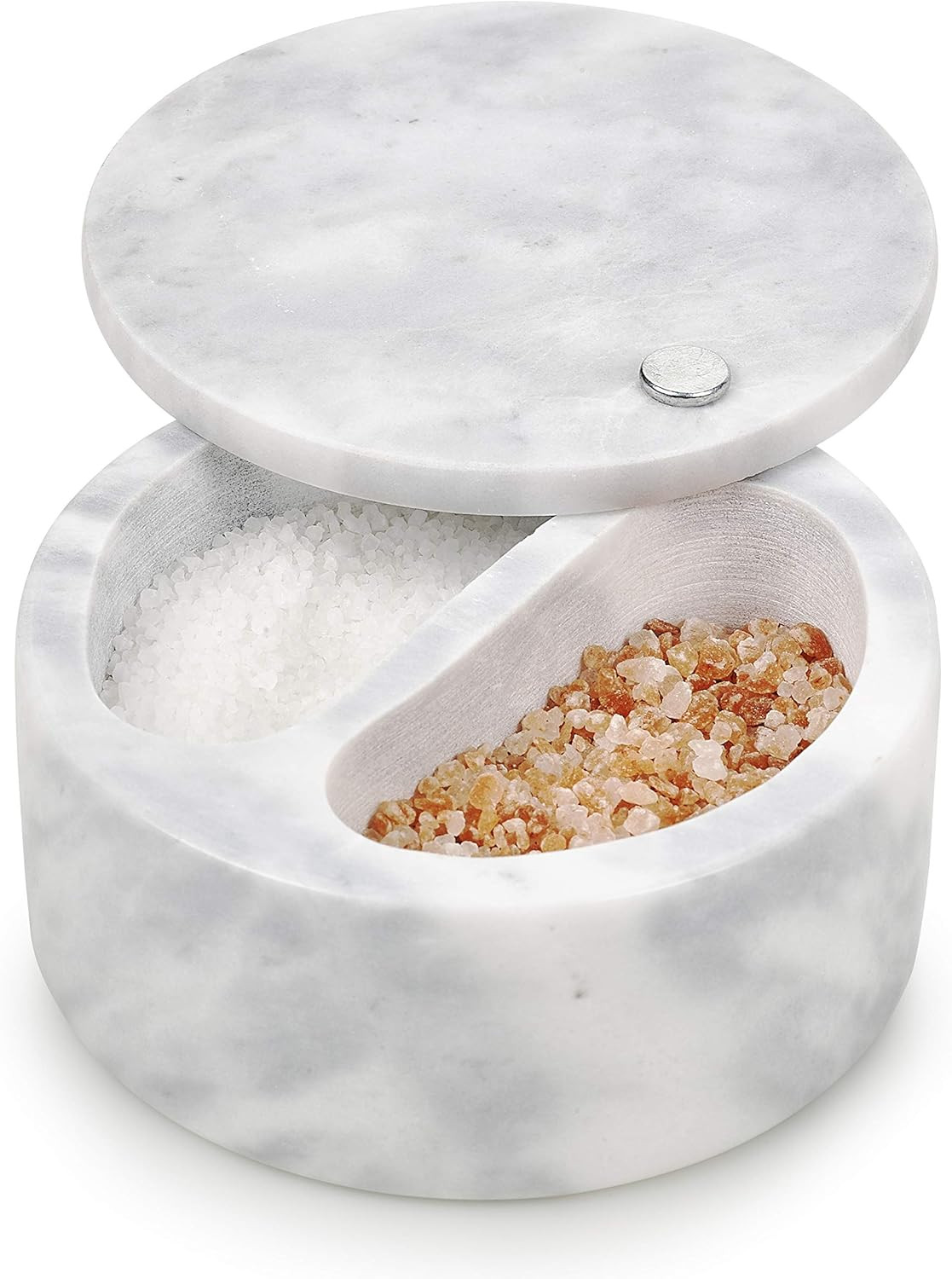 Homiu Salt Cellar Marble 2 Compartment with Swivel Top Storage | Amazon (US)