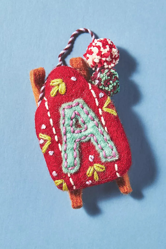 Snow Day Monogram Ornament | Anthropologie (US)