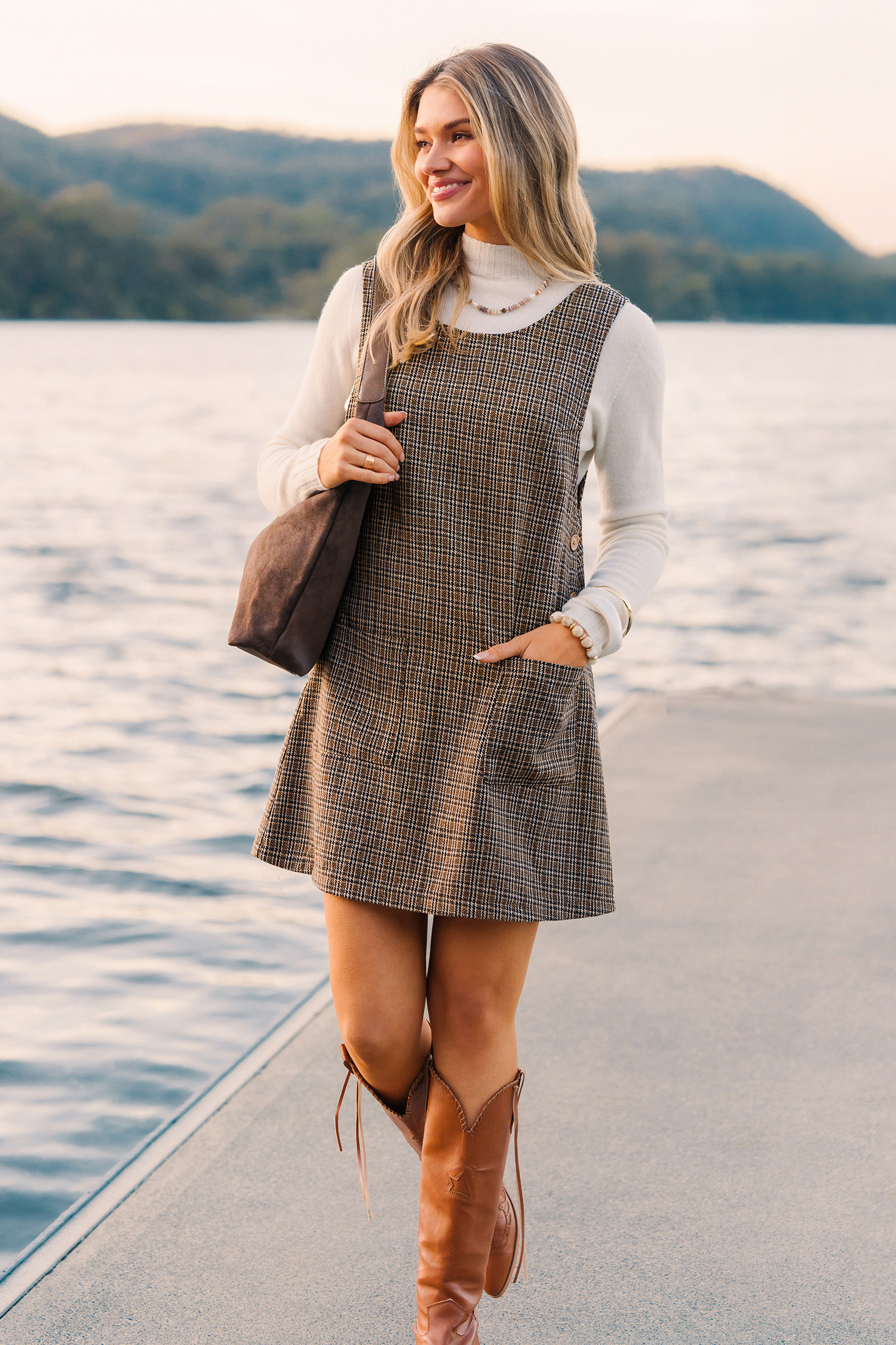 Cafe Mood Plaid Mini Dress | Cupshe US