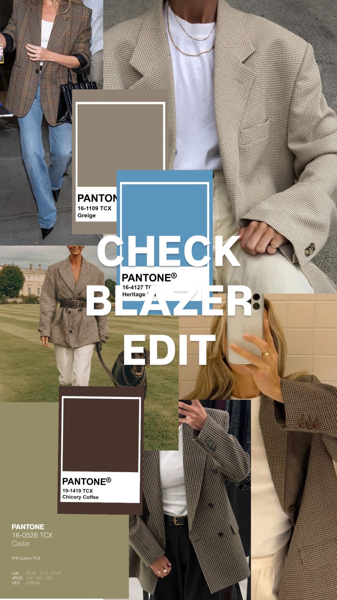 Check blazer
Check shirt 
Plain shirt 
Check skirt 

#LTKstyletip #LTKspring #LTKFashionMonth