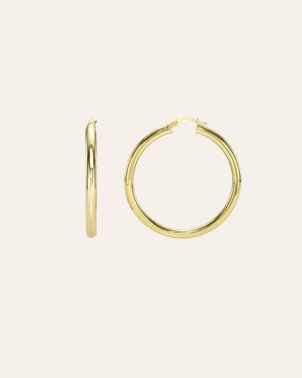 Gold Vermeil Large Thick Hoops | Zoe Lev Jewelry