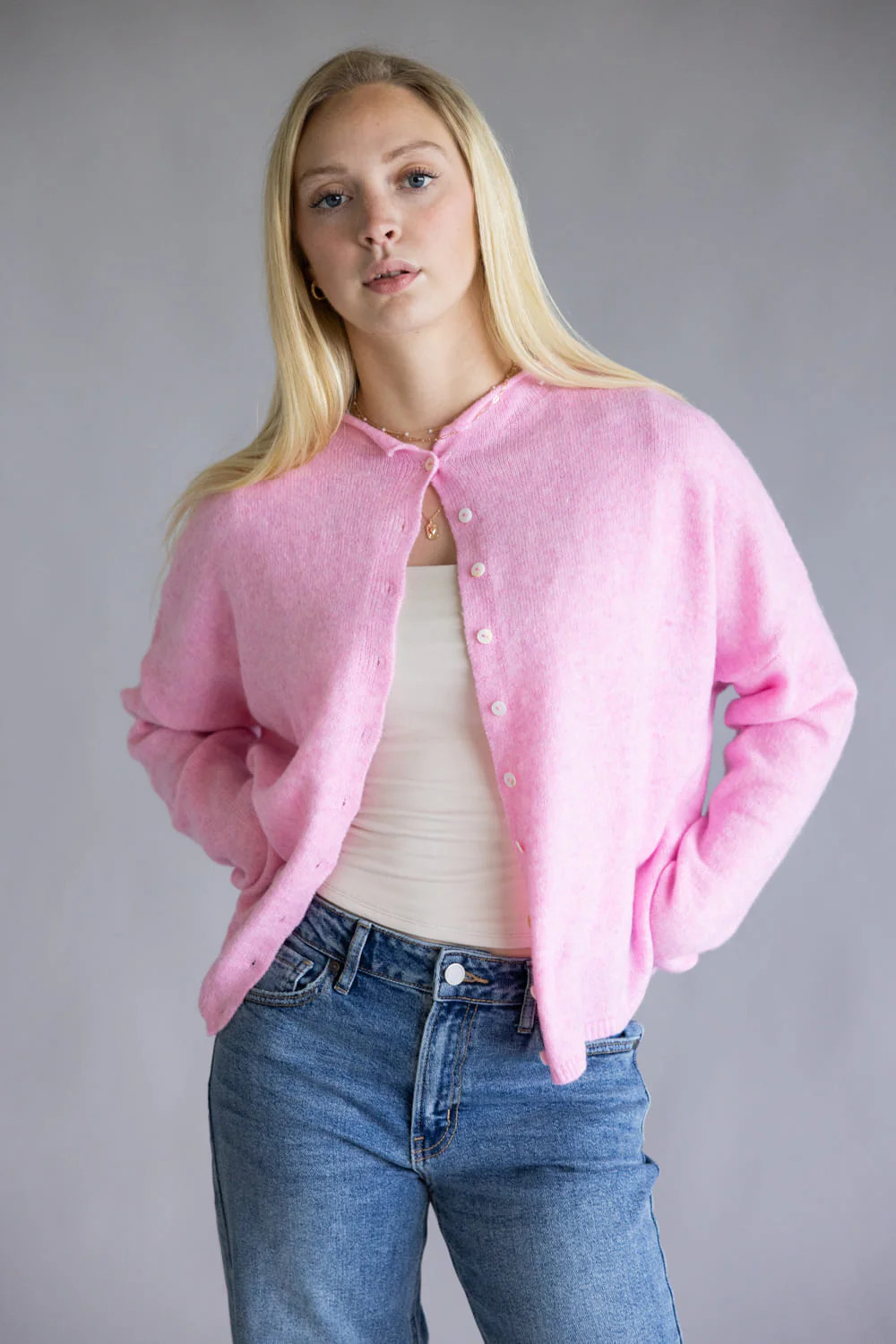 Things Between Piper Cardigan for Women in Pale Pink | TBW237-PPNK | Glik's