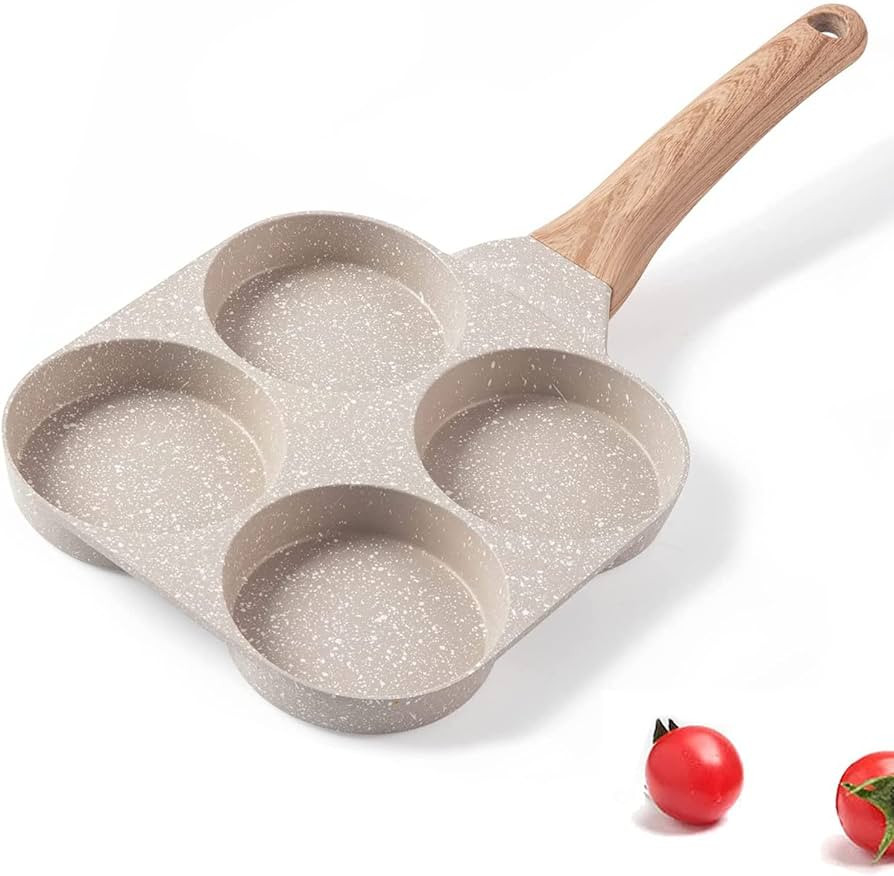 Four-Cup Fried Egg Pan, Medical Stone Non-Stick Frying Pan for Breakfast,Divided Egg Omelet Pans ... | Amazon (US)