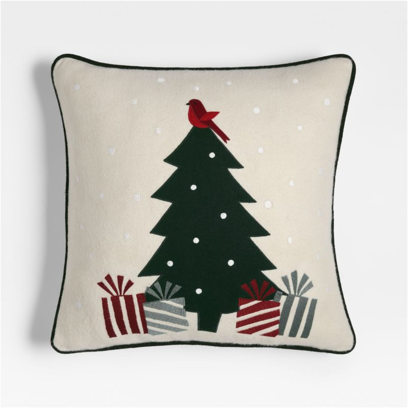 Fair Isle Tree 20"x20" Ivory Throw Pillow Cover by Joan Anderson | Crate & Barrel | Crate & Barrel