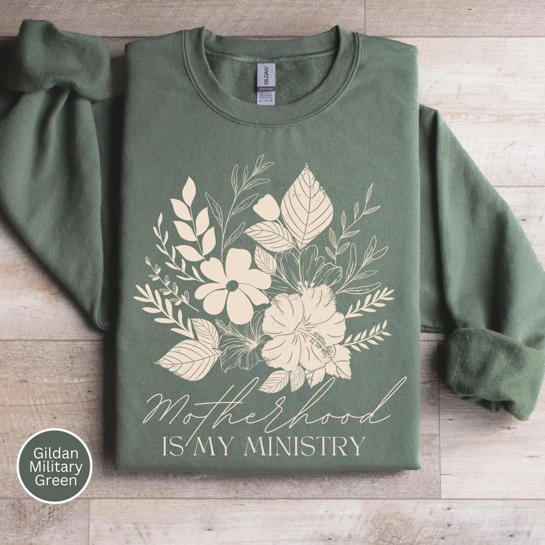 Motherhood is My Ministry Floral Sweatshirt, Floral Christian, Homeschool Mom Shirt, Faith Based ... | Etsy (US)