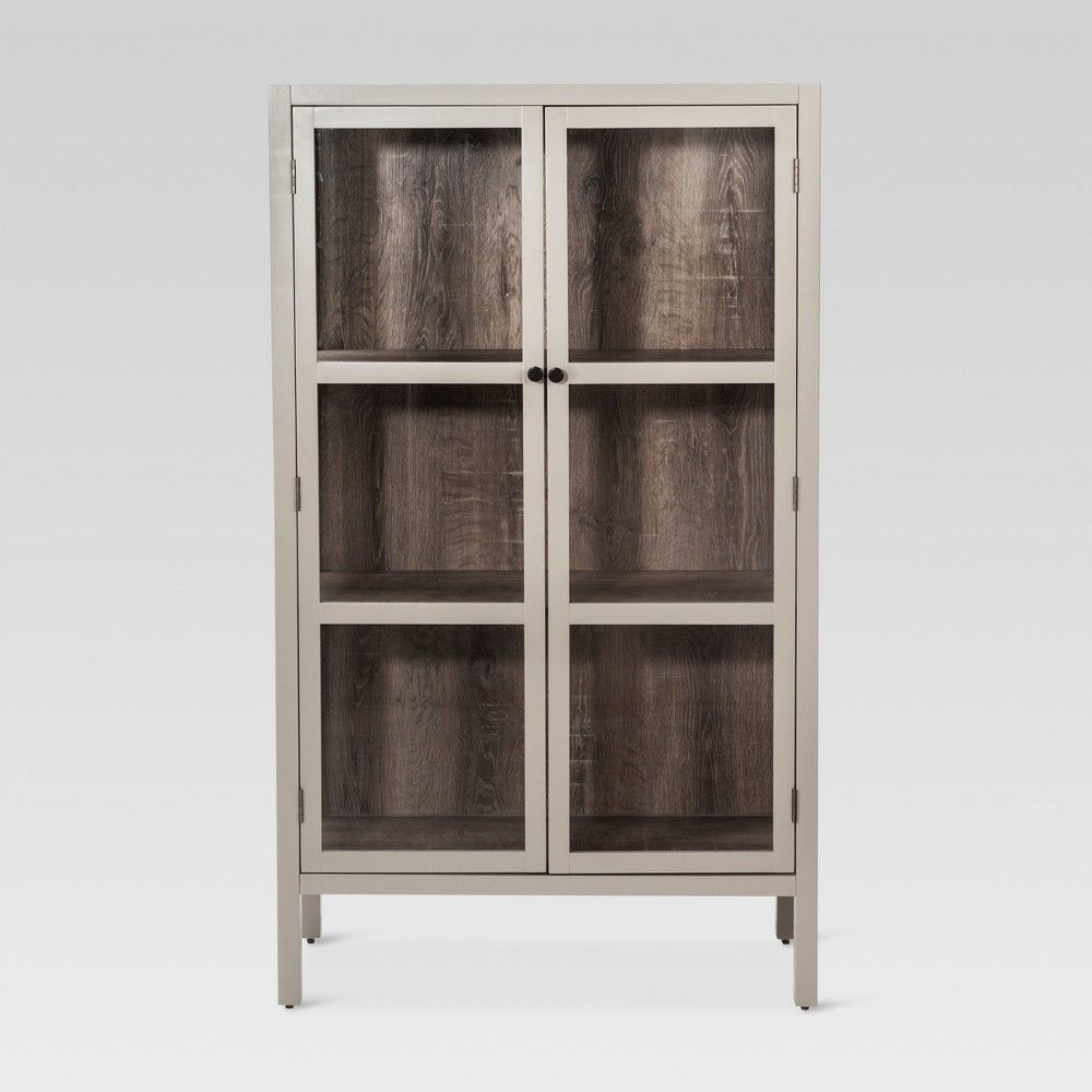 Hadley 56.2"" Library Cabinet with Glass - Gray - Threshold | Target