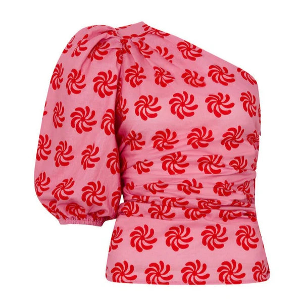 Athena Top, Pink Geo Floral | The Avenue