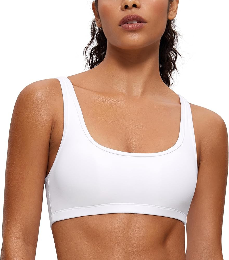 CRZ YOGA Butterluxe Mini Bra for Women - Scoop Neck Low Impact Wireless Sports Bra Yoga Cami Padd... | Amazon (US)
