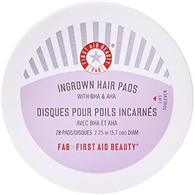 Amazon.com : First Aid Beauty Ingrown Hair Pads with BHA & AHA – Daily Treatment Relieves Razor... | Amazon (US)