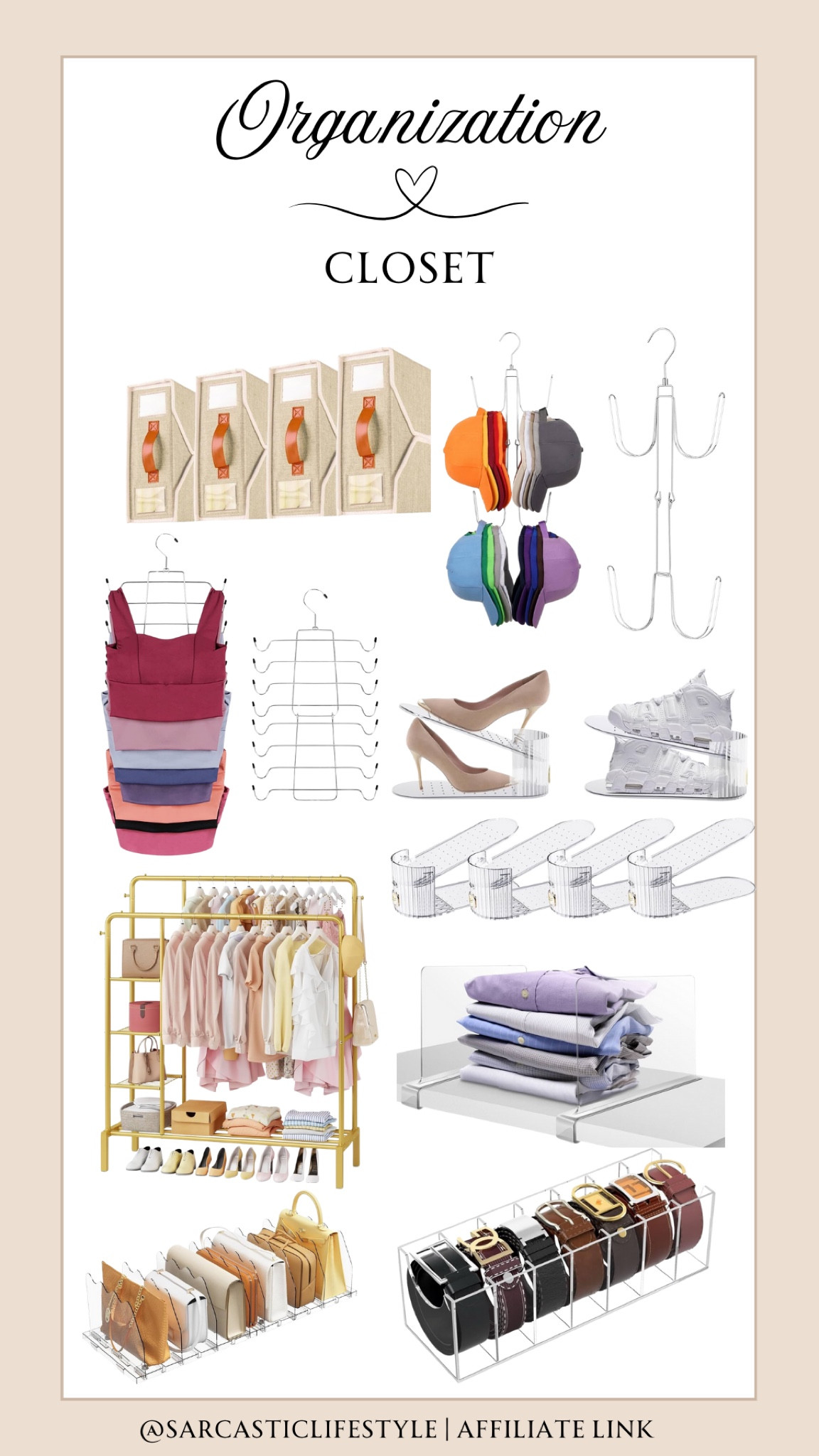 Closet organization. 10+ items linked!

Belt organizer. Purse organizer. Shoe organizer. Hat organizer. Hat organizer. Hangers. Sheet organizer. Shelf organizer.

#LTKSeasonal #LTKHome