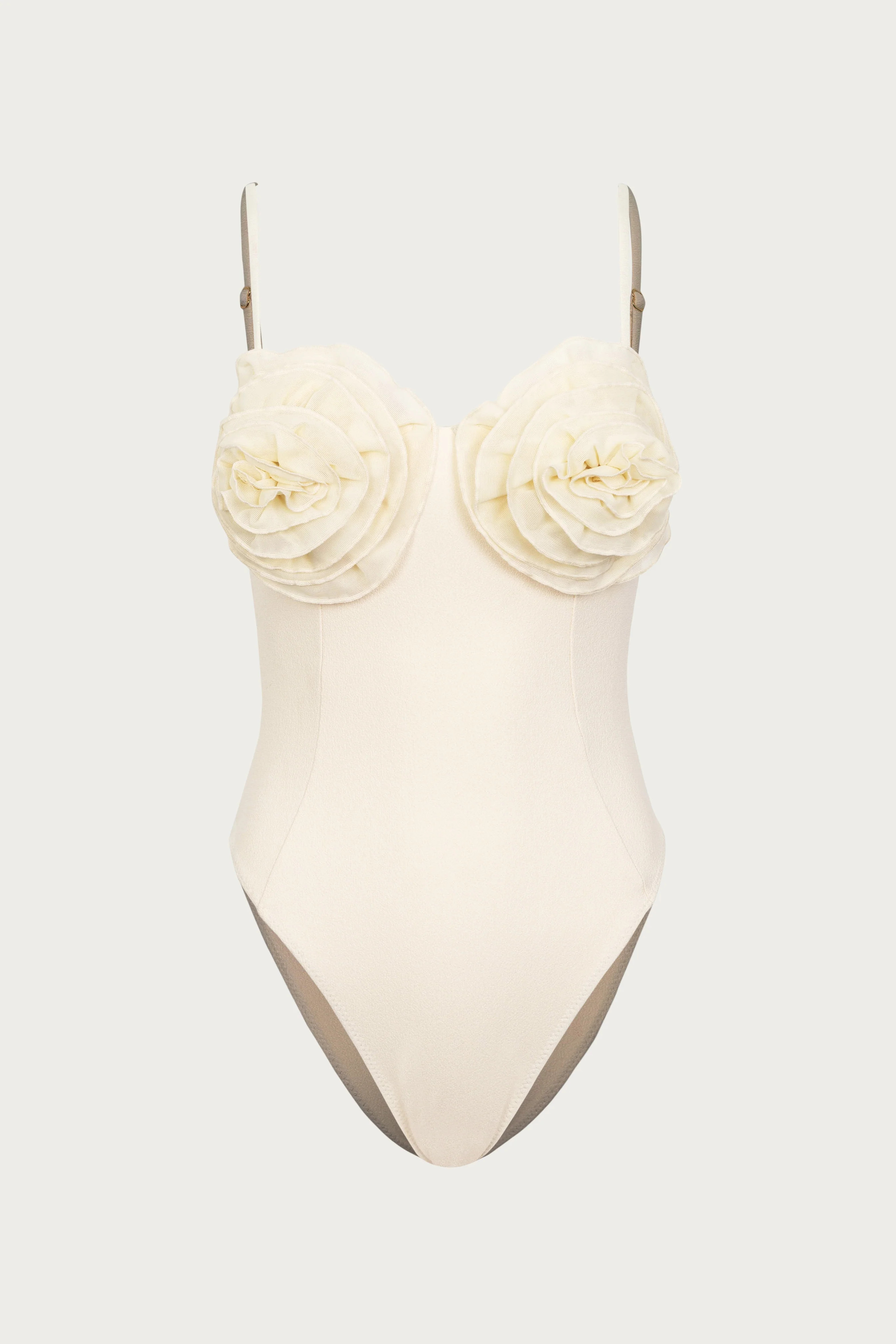 Rose One Piece (Faux Suede Cream/Cream) | SAME