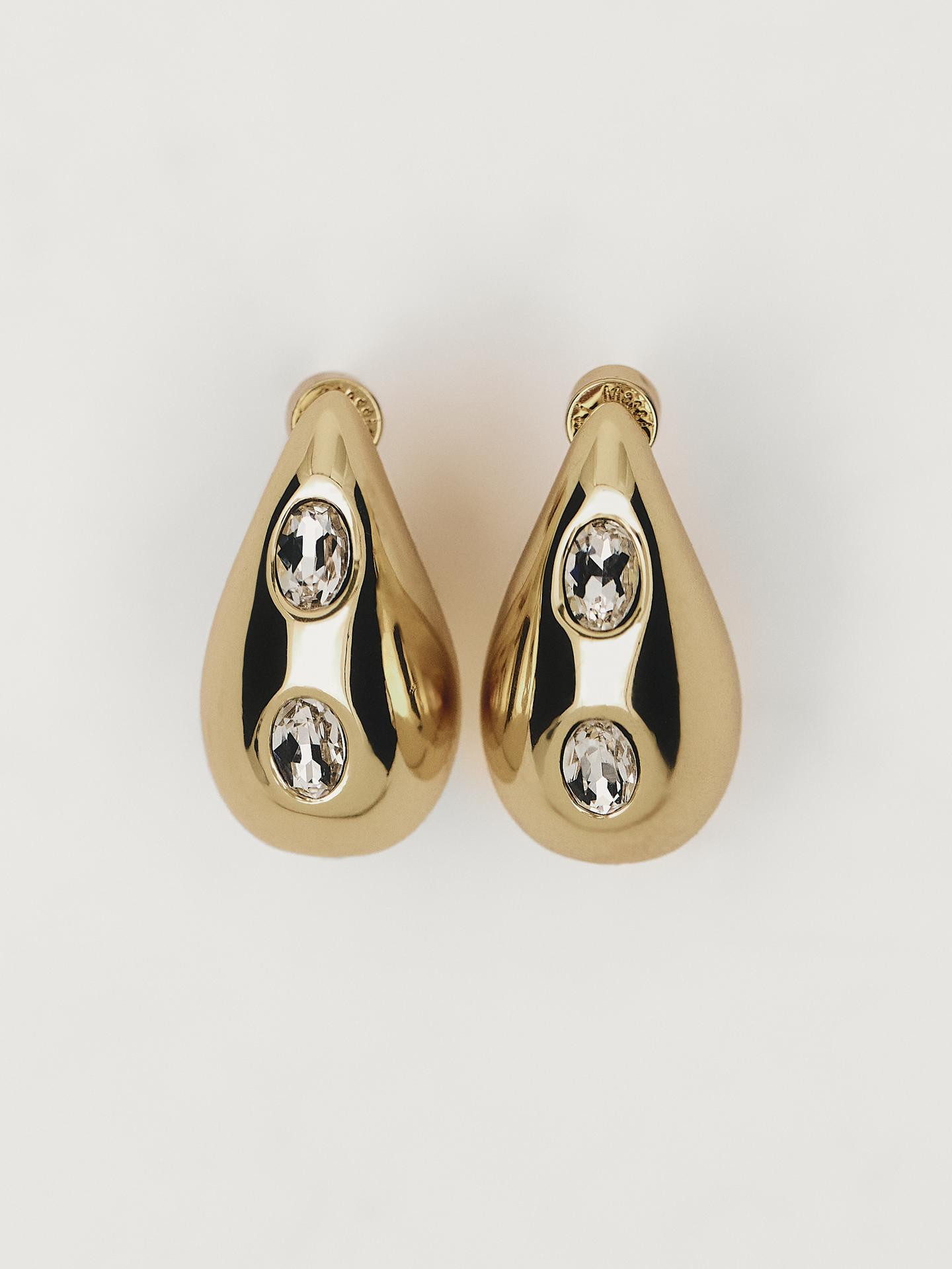 Rhinestone droplet earrings | Massimo Dutti UK