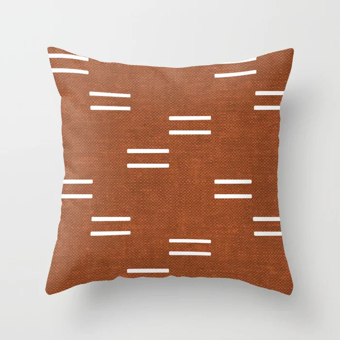 double dash - burnt orange Throw Pillow | Society6