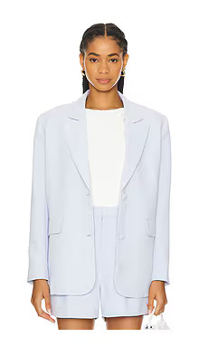 Good American Luxe Suiting Boyfriend Blazer in Glass001 from Revolve.com | Revolve Clothing (Global)