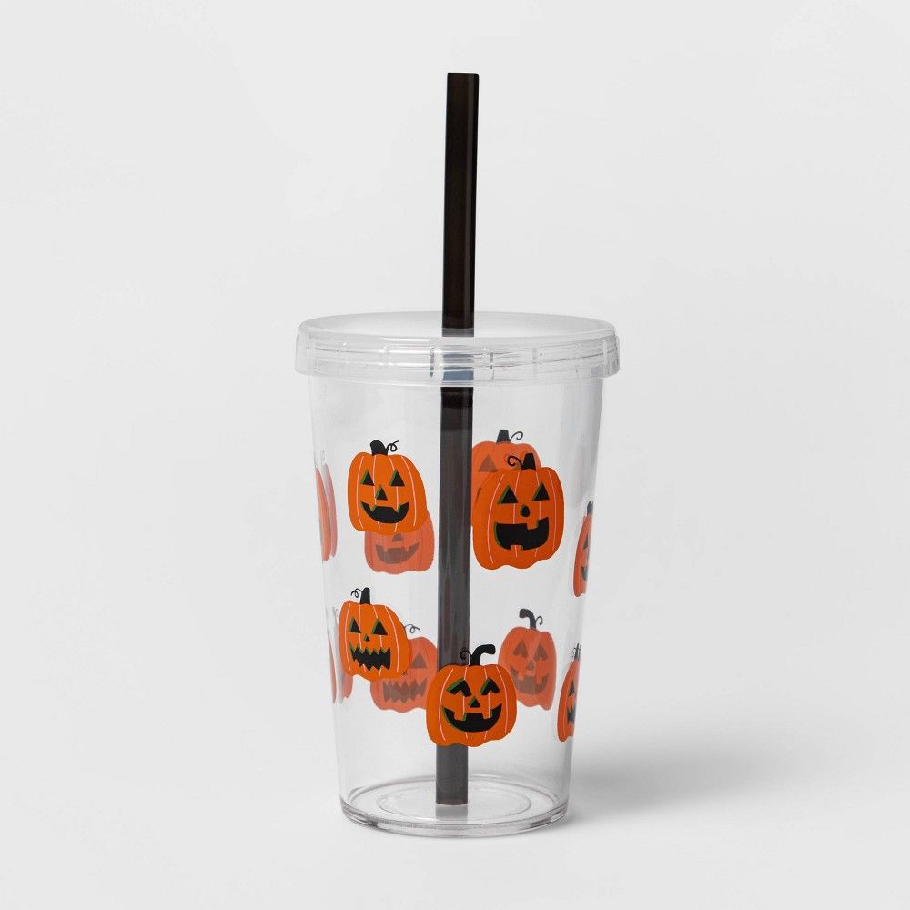 12oz Plastic Pumpkins Tumbler with Straw - Hyde & EEK! Boutique | Target