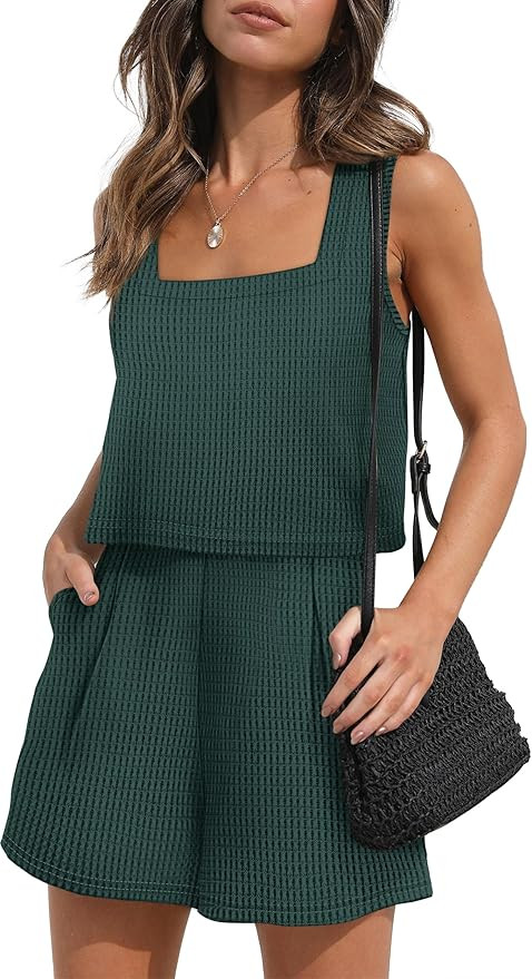 XIEERDUO Two Piece Set for Women Beach Vacation Clothes Summer Sets Travel Outfits Women Beach Fa... | Amazon (US)