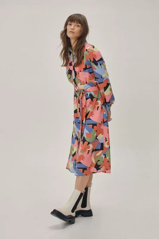 Midi Shirt Dress In Print | Nasty Gal (US)