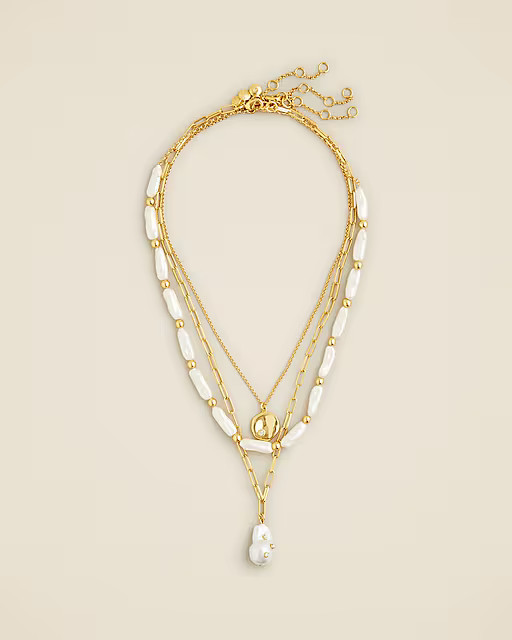 Layered pearl pendant necklace | J. Crew US