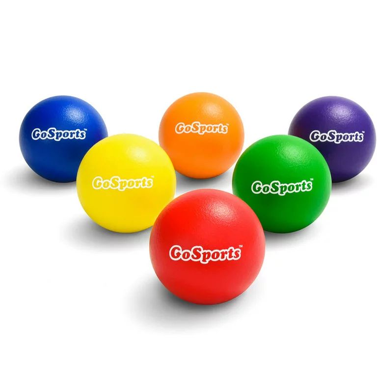 GoSports Soft Skin Foam Playground Dodgeballs - 6 Pack for Kids (6 in) - w/ Mesh Carry Bag | Walmart (US)