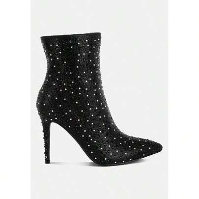 Lobelia Rhinestones Embellished Stiletto Boots | SHEIN