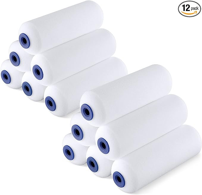 WORKPRO 12-Pack Foam Paint Roller 4 inch, Small Paint Roller Kit, Mini Paint Roller for Painting ... | Amazon (US)