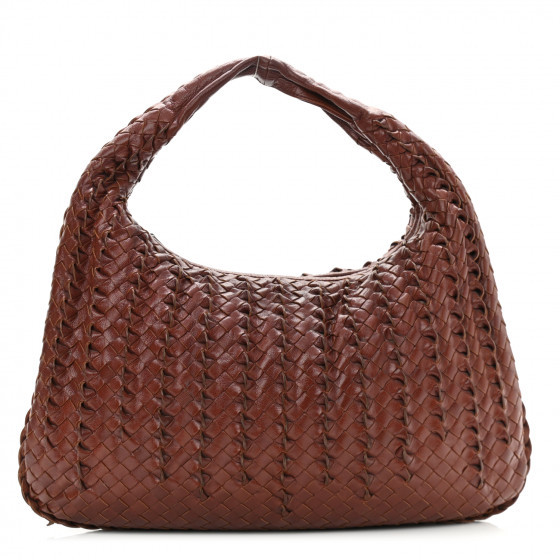 BOTTEGA VENETA Nappa Intrecciato Medium Tornabuoni Hobo Bramble | FASHIONPHILE (US)
