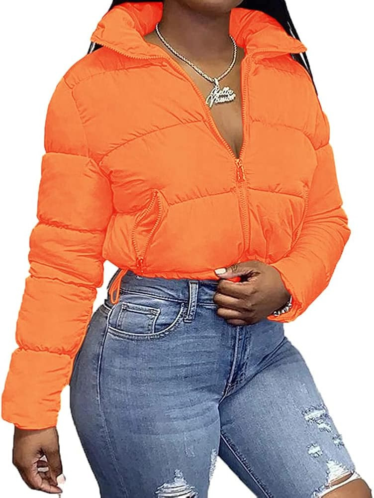 Ebifin Women's Long Sleeve High Neck lightweight Coat Solid Color Jacket Full Zipper Soft Cropped... | Amazon (US)