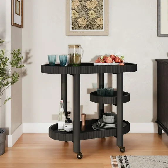 Beautiful Drew Bar Cart by Drew Barrymore, Warm Honey Finish | Walmart (US)