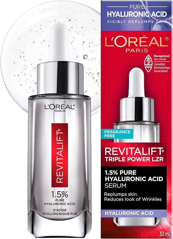 L'oréal Paris 1.5% Pure Hyaluronic Acid Serum Revitalift Triple Power Lzr, for Hydrated Plump Sk... | Amazon (CA)