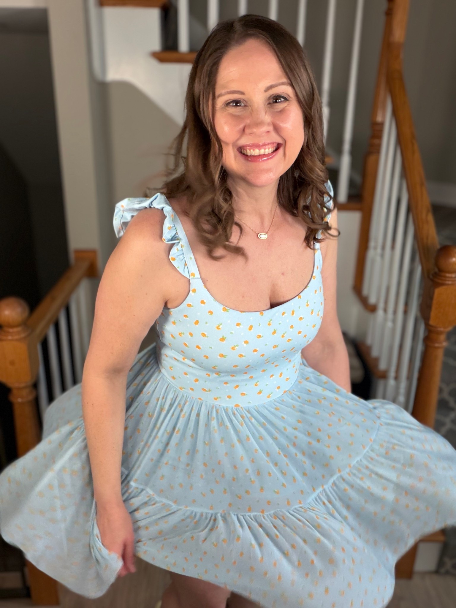 But this dress 😍🍊The fit, the twirl, the little citrus print… I’m obsessed @Target 

It’s one of those pieces that’s super flattering but still so easy to throw on for anything—errands, brunch, summer days with the kids ☀️

And the details are just too good… the ruffle straps + flowy skirt = instant YES

Also… they made matching styles for your mini 🥹💛 which makes it even cuter

Linking this one + the other prints (there are SO many good ones!!) don’t wait because these will go fast 👀

#LTKStyle #LTKFamily #SummerOutfits #TargetFinds #MomStyle

#LTKootd #LTKMidsize #LTKMothersDay